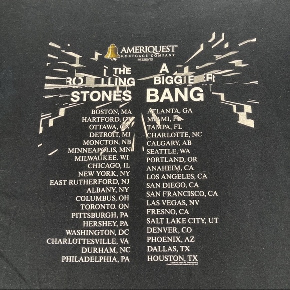 Vintage The Rolling Stones a Bigger Bang Tour T Shirt 2005 Large Black Concert - Picture 5 of 12